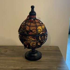 Decorative Black and Gold Wire Sphere